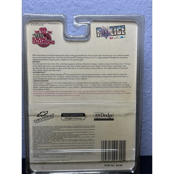 Racing Champions 1999 POLICE USA. Series #84 1964 Chevy Impala Frohna, MO (77) - Picture 3 of 4